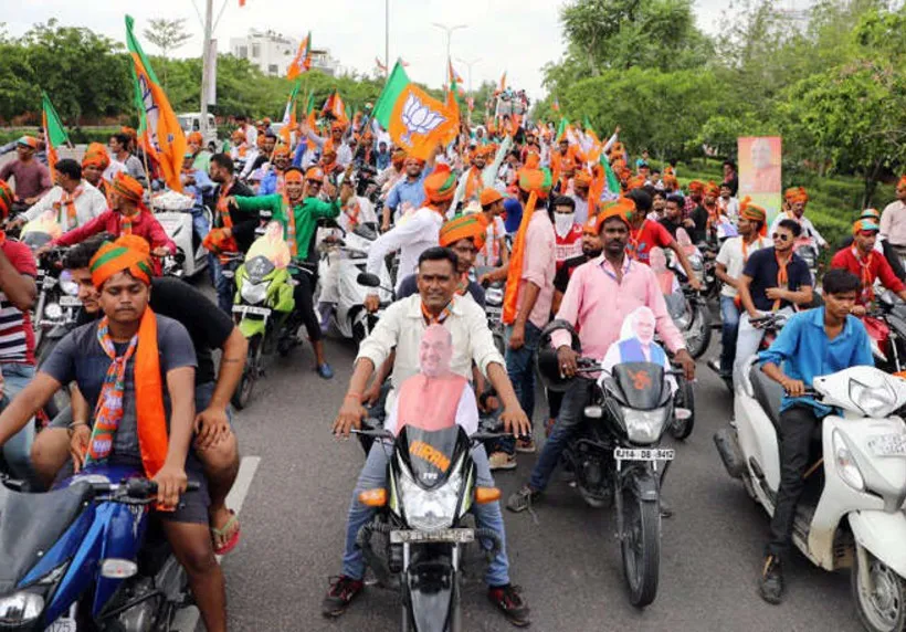 जयपुर पहुंचे अमित शाह का भव्य स्वागत