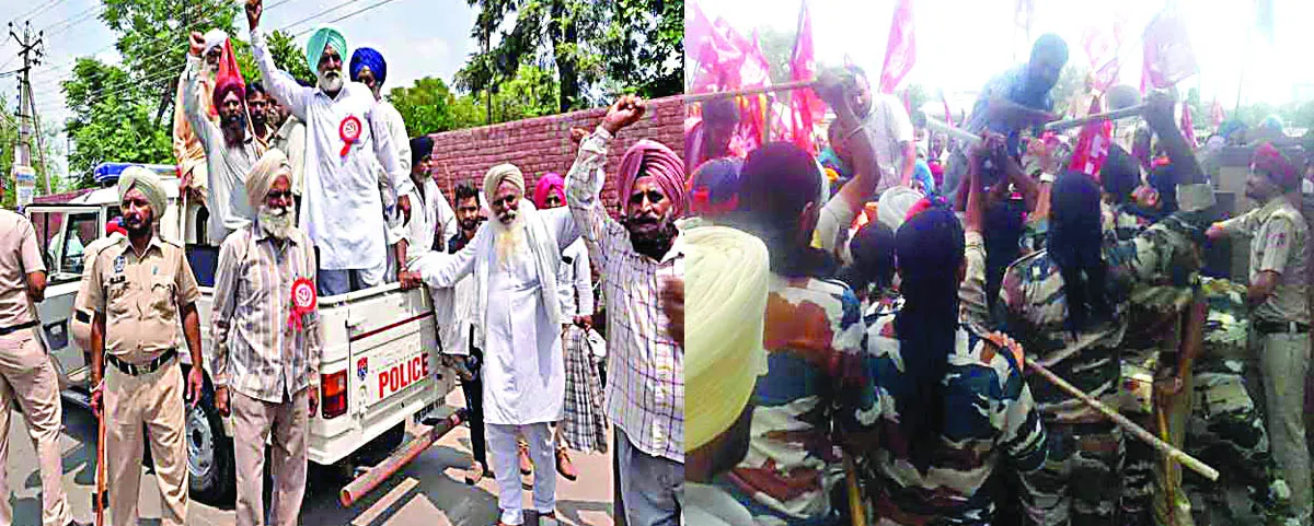 मोगा में जीएसटी का विरोध कर रहे किसानों पर लाठीचार्ज, कई घायल