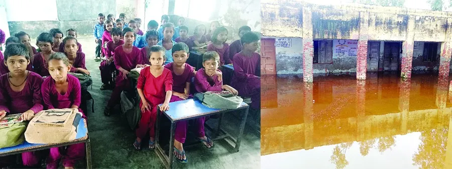 लिजवाना खुर्द के सरकारी स्कूल में जलभराव