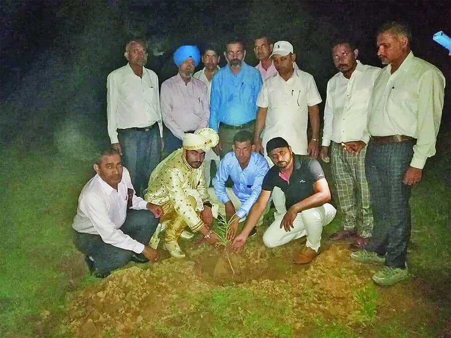 डेरा सच्चा सौदा की पवित्र शिक्षाआें पर चलते नवदम्पति ने किया पौधारोपण