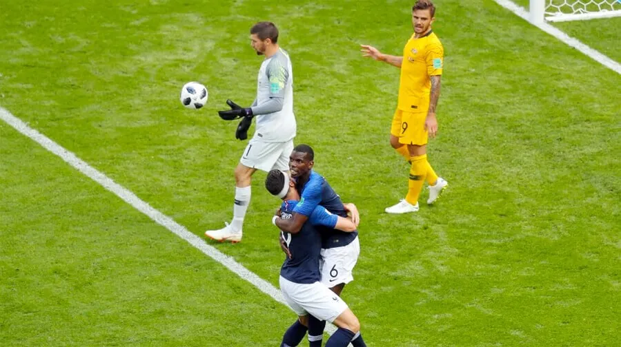 पोग्बो के गोल से फ्रांस ने आस्ट्रेलिया को 2-1 से हराया