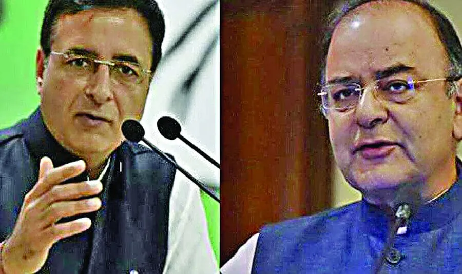 राहुल पर टिप्पणी को लेकर जेटली से भिड़े सुरजेवाला