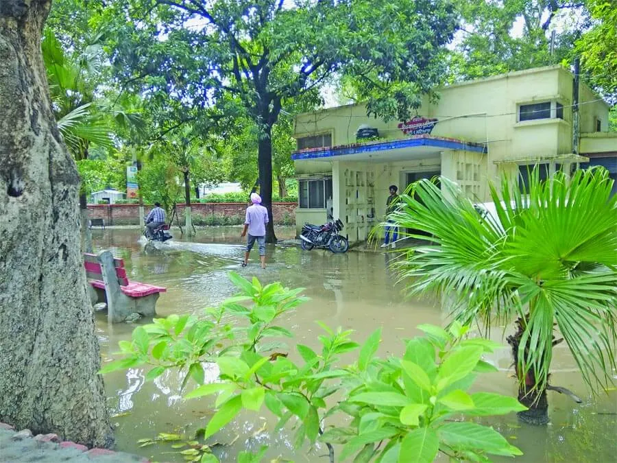 बरसात के पानी से पटियाला हुआ जलथल