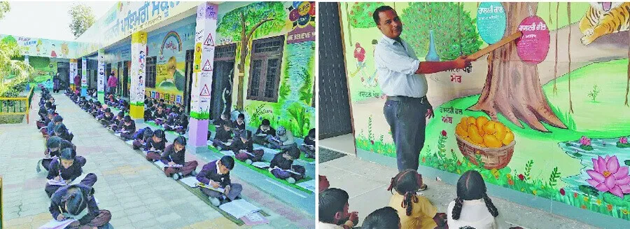 पाठ्य सामग्री में बदली माहनी खेड़ा के सरकारी स्कूल की दीवारें