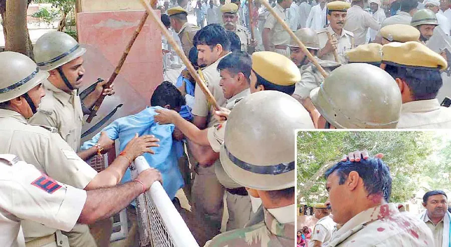 पुलिस से भिड़े मजदूर नेता रेहड़ी यूनियन प्रदर्शनकारी