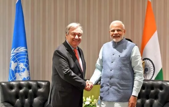 मोदी और गुटेरेस ने की वैश्विक जलवायु परिवर्तन के मुद्दे पर चर्चा