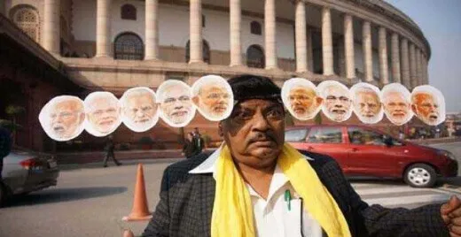मोदी के ‘दस सिर’ लगाकर आये तेदेपा सांसद