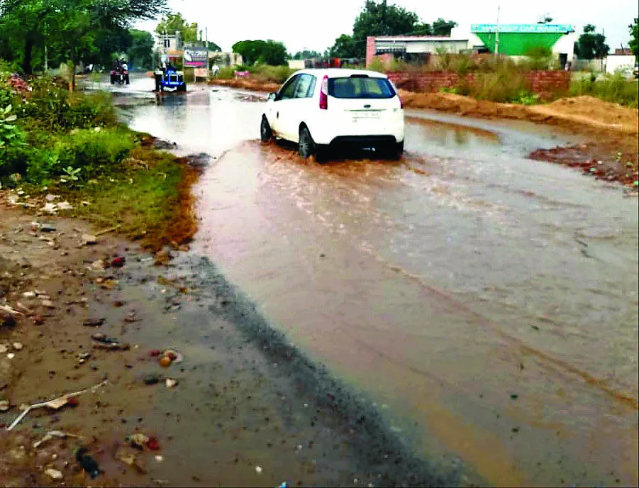 समस्या : बीमारियां फैला रहा शेरपुर की सड़कों पर जमा दूषित पानी