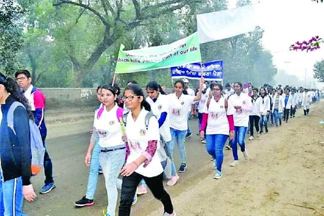 वर्ल्ड डायबिटीज-डे : एमबीबीएस के विद्यार्थियों ने निकाला जागरूकता मार्च