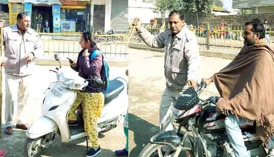 यातायात पुलिस ने चलाया वाहन चैकिंग अभियान