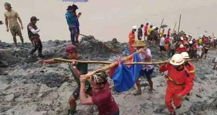 म्यांमार की जेड खदान में भूस्खलन से 50 की मौत, कई लापता