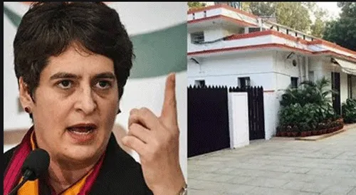 प्रियंका ने सरकारी बंगला किया खाली