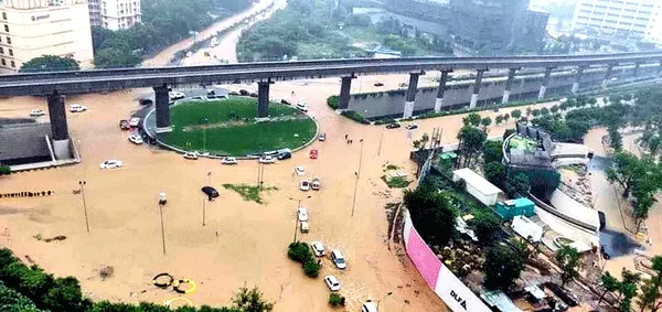 झमाझम बरसात से डूबी मिलेनियम सिटी