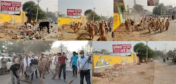 प्रशासन के सहयोग से डेरा अनुयायियों ने फिर चलाया शहर में स्वच्छ्ता अभियान