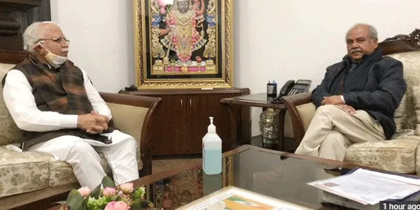 कृषि मंत्री तोमर से मिले हरियाणा सीएम खट्टर