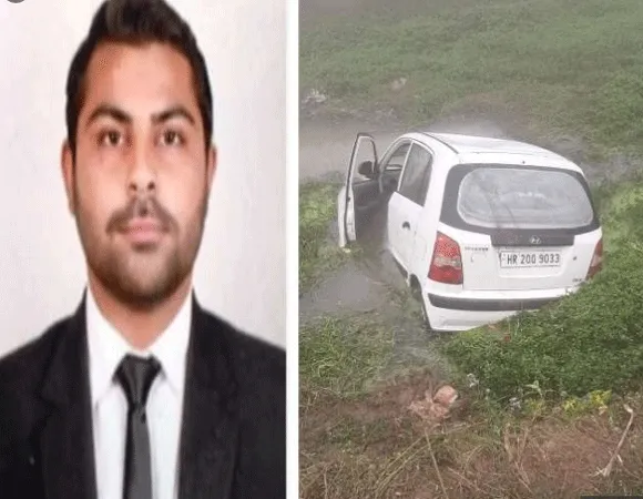नाले में गिरी कार, वकील की मौत