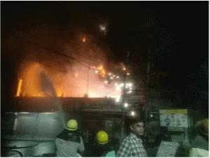 5 storey store burnt to ashes at Sohna Chowk, Gurugram
