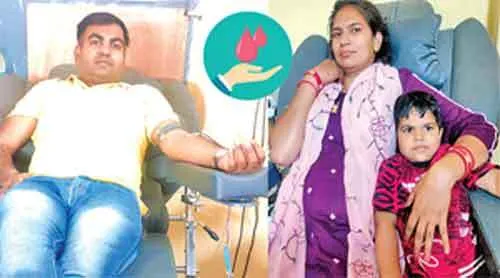 रक्तदान जीवनदान : लाडली के जन्मदिन पर डेरा श्रद्धालु दम्पति ने किया रक्तदान