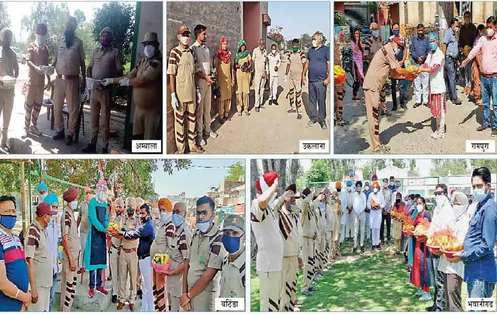 कोरोना वॉरियर्स को सेल्यूट कर सेवादारों ने बढ़ाया हौंसला 