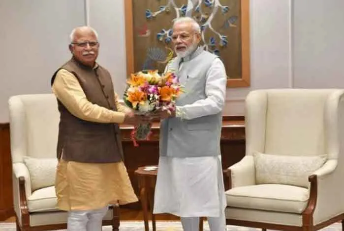 पीएम मोदी से हरियाणा के सीएम मनोहर लाल खट्टर ने की मुलाकात