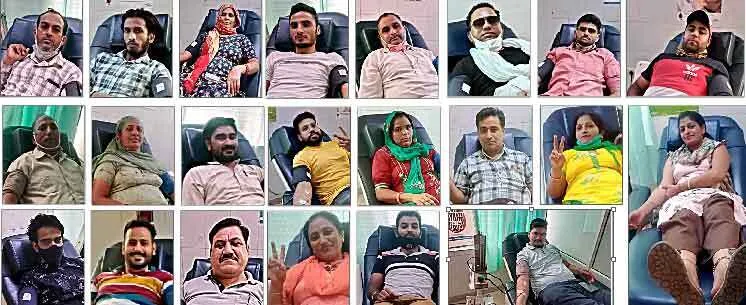 महादान: 6 महिला सहित ऐलनाबाद के 22 श्रद्धालुओं ने किया रक्तदान
