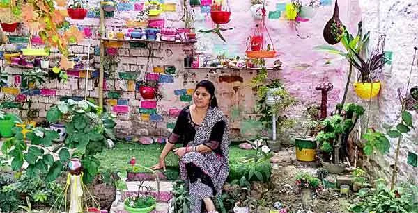 प्रेरणादायक : डबवाली की सीमा सग्गू ने घर की वेस्टेज चीजों का इस्तेमाल कर बना डाला आकर्षक बगीचा