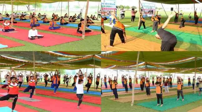 एमएसजी खेल गांव: शाह सतनाम जी शिक्षण संस्थानों के छात्र- छात्राओं ने योग कर मनाया योग दिवस