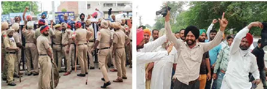 ठेका कर्मियों ने किया स्वास्थ्य मंत्री की गाड़ी का घेराव, दिखाई काली झंडियां