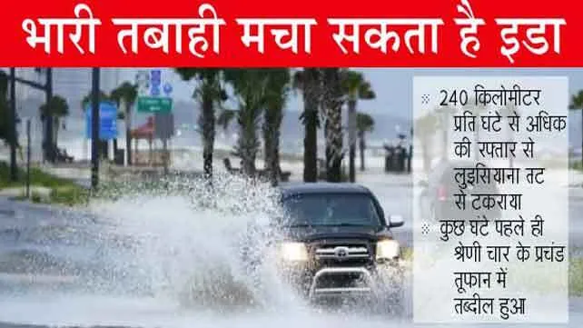 अमेरिका में खतरनाक हुआ इडा तूफान