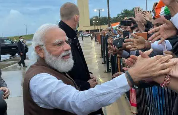 अमेरिकी में पीएम मोदी का शानदार स्वागत