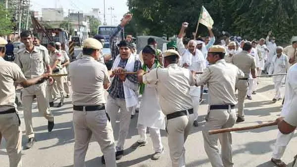 किसानों ने किया कृषि मंत्री जेपी दलाल के कार्यक्रम का विरोध