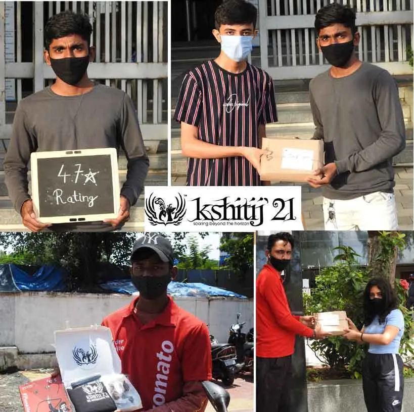 मीठीबाई क्षितिज-21 डिलीवरी कर्मियों के लिए लाया खुशियाँ, बांटे उपहार