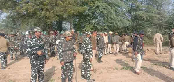 विरोध प्रदर्शन के बीच अधिकृत भूमि पर एनएचएआई ने लिया कब्जा