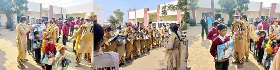 डेरा अनुयायियों ने अंध महाविद्यालय में 90 जरुरतमंद लोगों को वस्त्र व फल वितरित किए