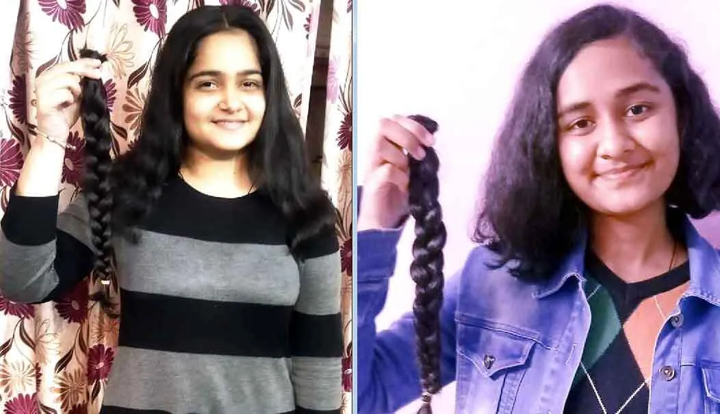 साक्षी व दीक्षा इन्सां ने दान किए 15 इंच लम्बे बाल