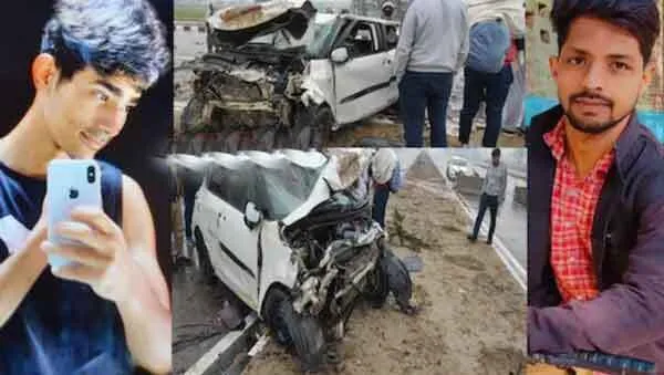 तेज रफ्तार कार डिवाइडर से टकराई, बीटेक के दो छात्रों की मौत, 3 युवक घायल