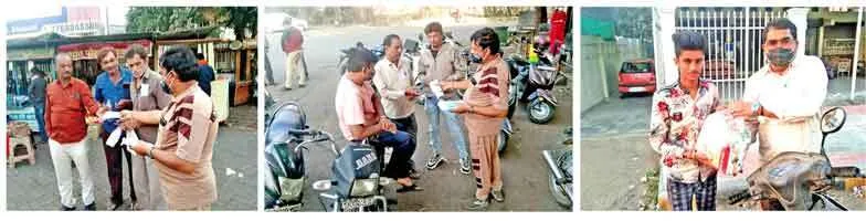 साध-संगत ने जरूरतमंदों को बांटे मास्क व राशन