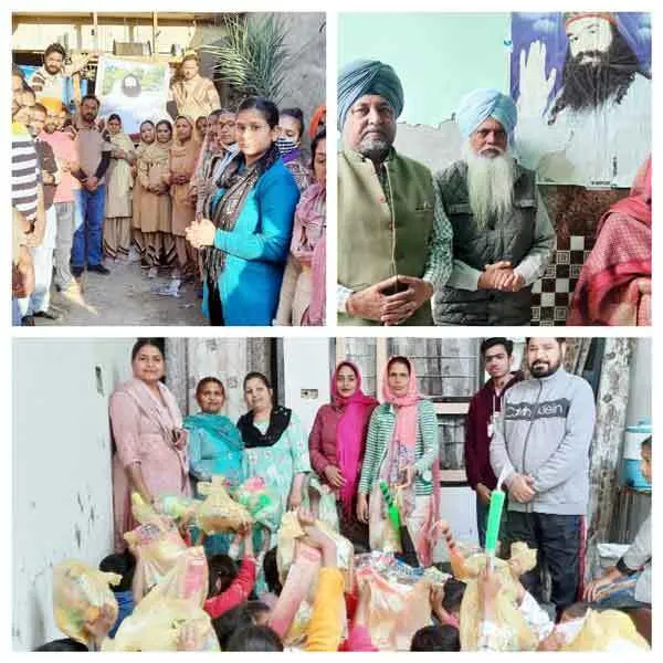 जरुरतमंद परिवार के घर की छत का लैंटर डाला