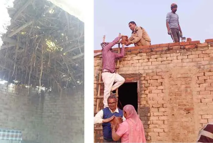 रानियां चामल के सेवादारों ने बनाकर दी मकान की पक्की छत