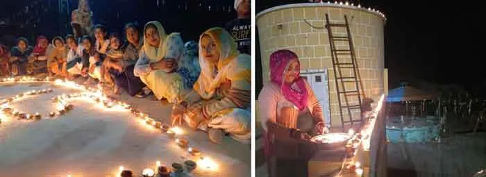 नुहियांवाली की साध-संगत ने घी के दीये जलाकर मनाई खुशियां