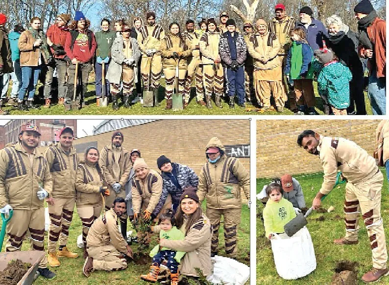 इंग्लैंड की साध-संगत ने सफाई अभियान कर लगाए 200 पौधे
