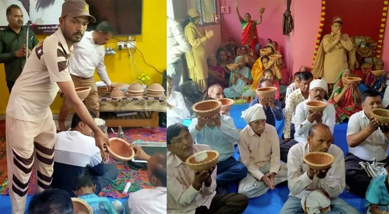 मध्यप्रदेश की साध-संगत ने पक्षियों के लिए रखे पानी के कटोरे और दाना