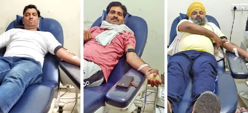गर्भवती को खून देकर डेरा प्रेमियों ने किया सराहनीय कार्य