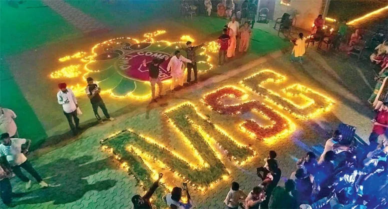 साध-संगत ने नामचर्चा घर में जगाए 5100 दीये, निकाली जागो