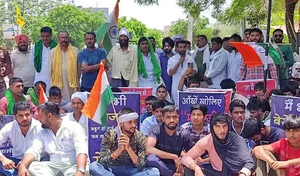अग्निपथ के खिलाफ संयुक्त किसान मोर्चा ने किया प्रदर्शन