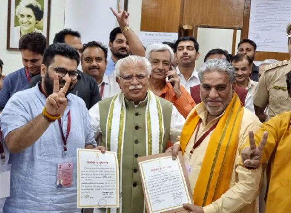 हरियाणा में बड़ा उलटफेर : BJP के कृष्ण लाल पंवार और निर्दलीय कार्तिकेय शर्मा जीते