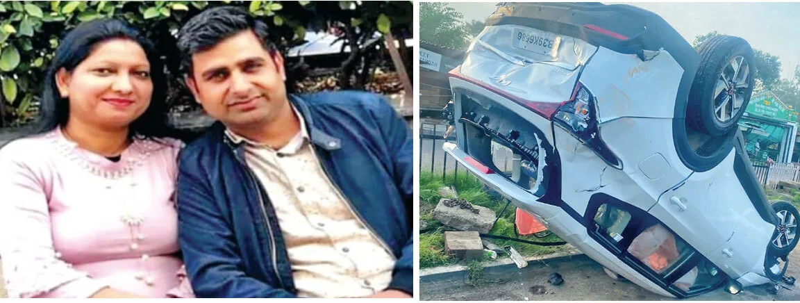 मलेशिया से आ रही बेटी को दिल्ली एयरपोर्ट लेने जा रहे माता-पिता की कार हादसे में मौत