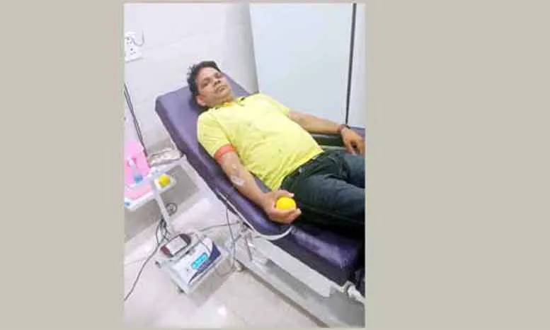 डेरा प्रेमी ने गुरु पूर्णिमा के अवसर किया रक्तदान