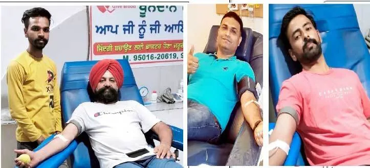 बठिंडा के सेवादारों ने 3 यूनिट रक्तदान कर निभाया इंसानियत का फर्ज