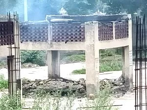 शैड एकदम भरभराकर जलती चिता के ऊपर गिरा